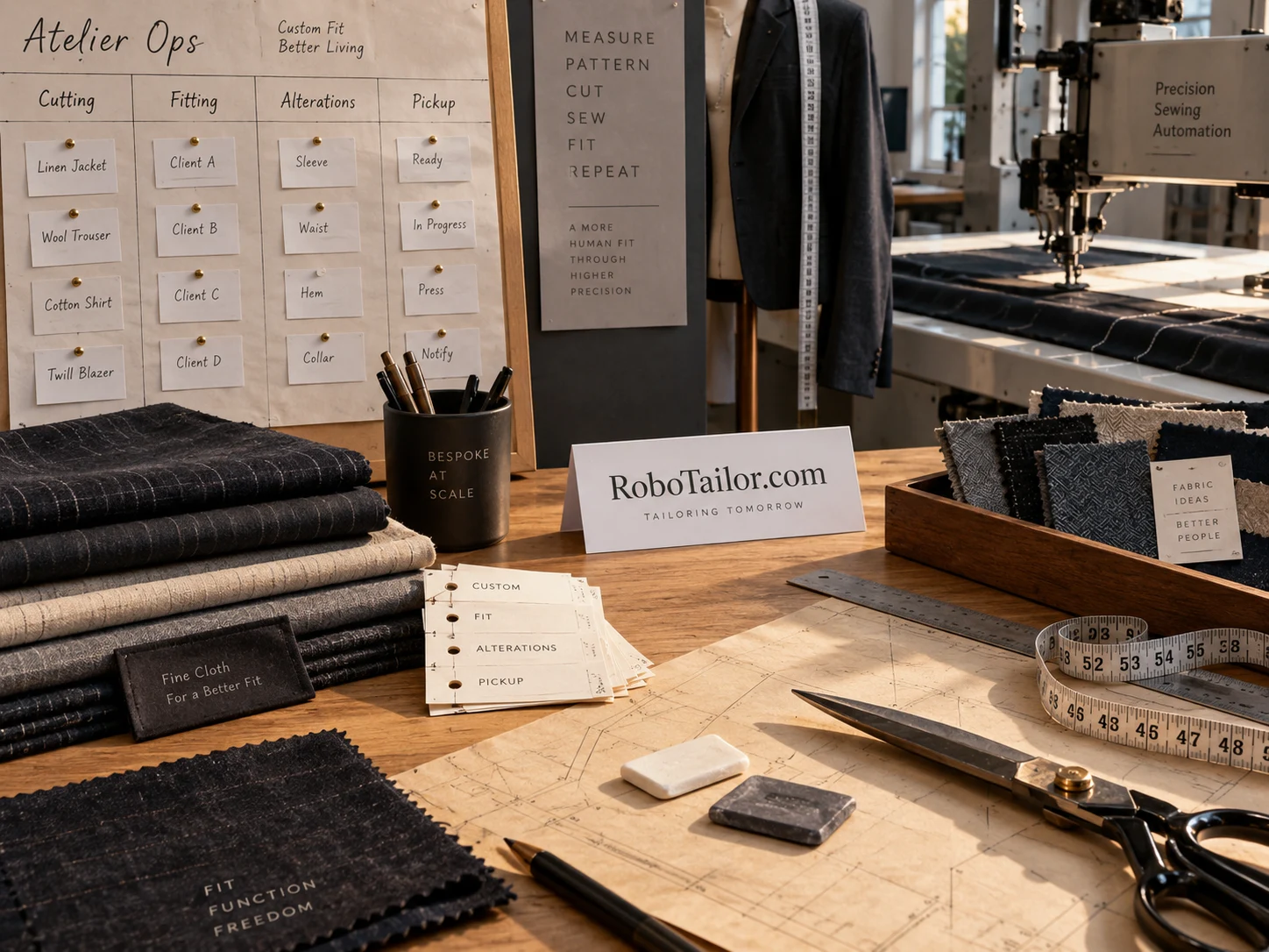 An atelier ops suite for custom fit